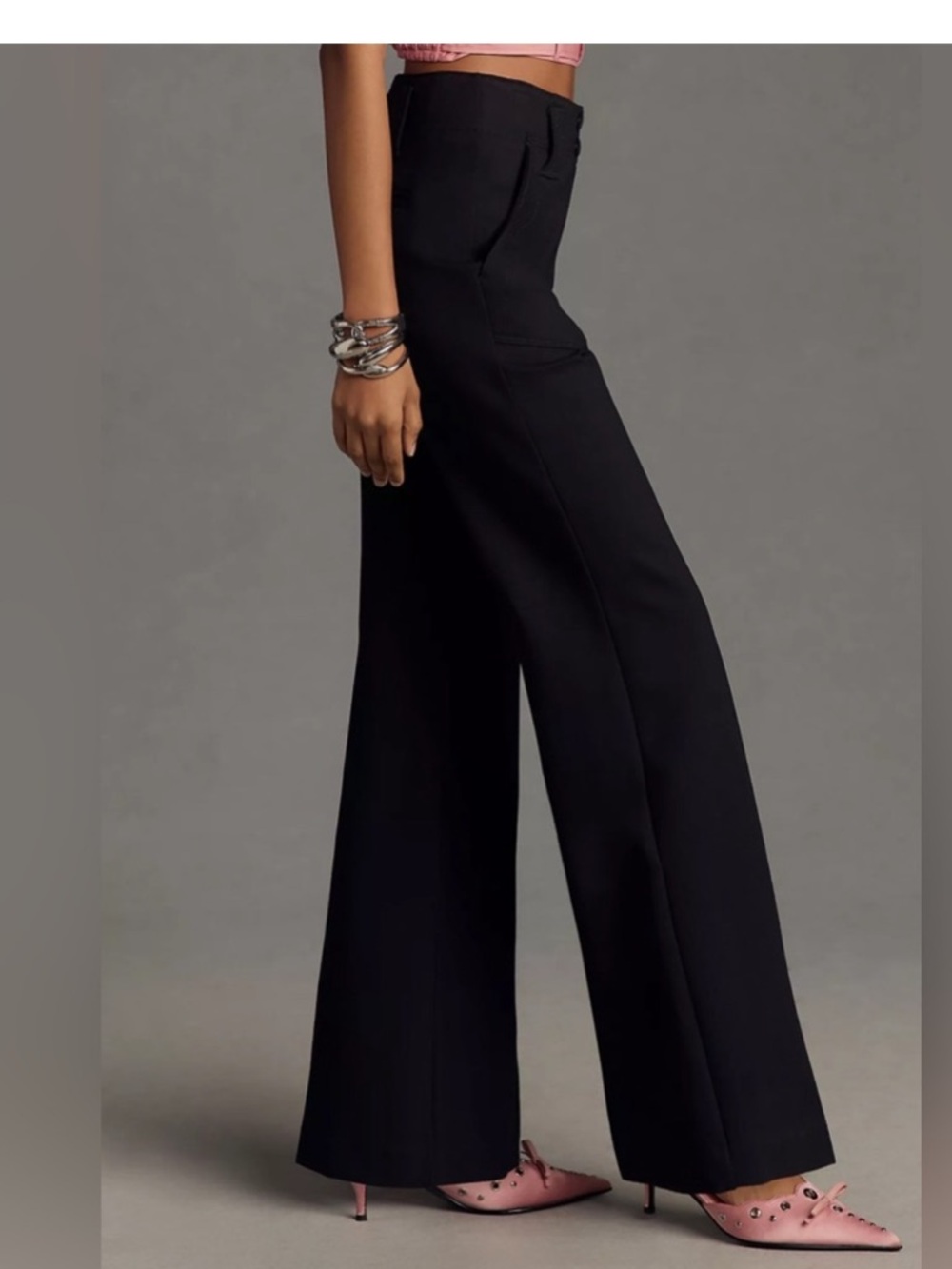 Maeve by Anthropologie The Naomi Ponte Wide Leg Flare Pants Size 10 - Picture 2 of 12